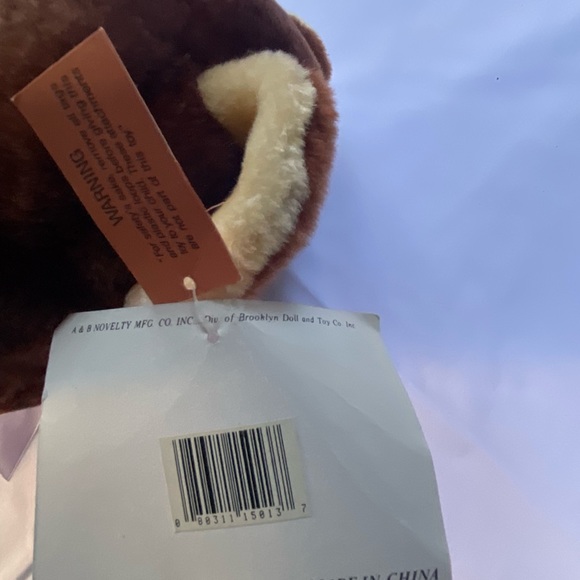 A & B Novelty Co. Inc Vtg Brown Plush Teddy Bear 1982 with tags - Picture 3 of 7